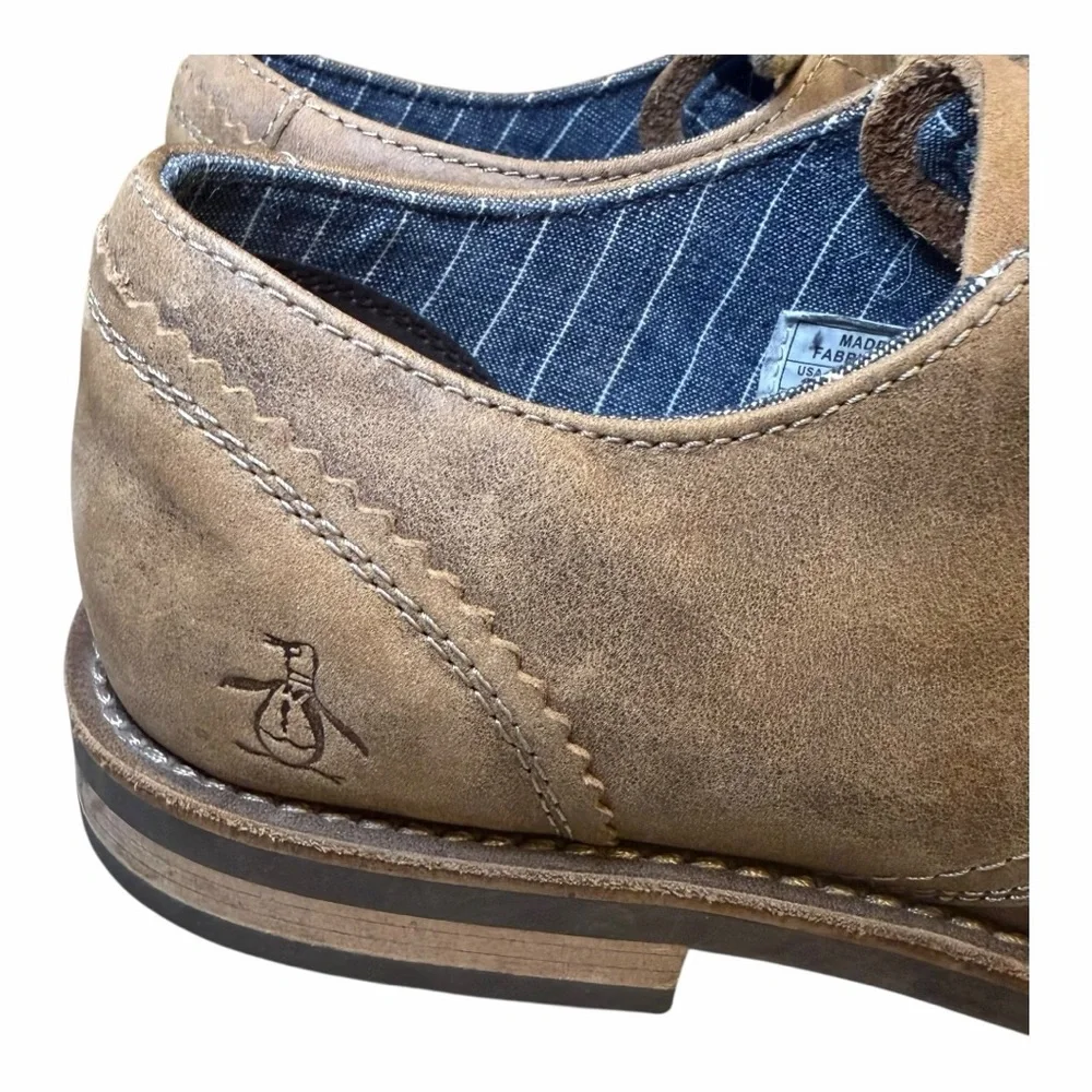 Original Penguin Suede Derby Shoes Brown Lace Up Oxford Mens Size‎ 10 Casual